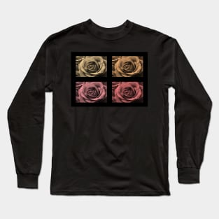 Monochrome Water-Painted Roses Long Sleeve T-Shirt